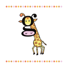 Girafe color&eacute;e avec des motifs ludiques